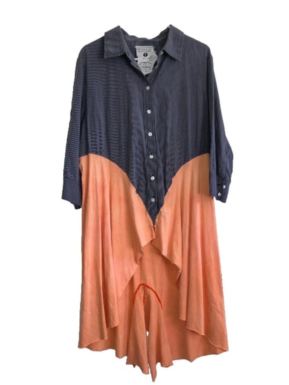 Painted Oyster M/L Handmade Upcycle Lagenlook Tunic Art Boho Hippy Flowy Dress.